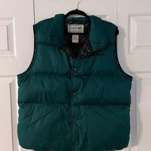 LL Bean Trail Model Down Vest- Emerald Green